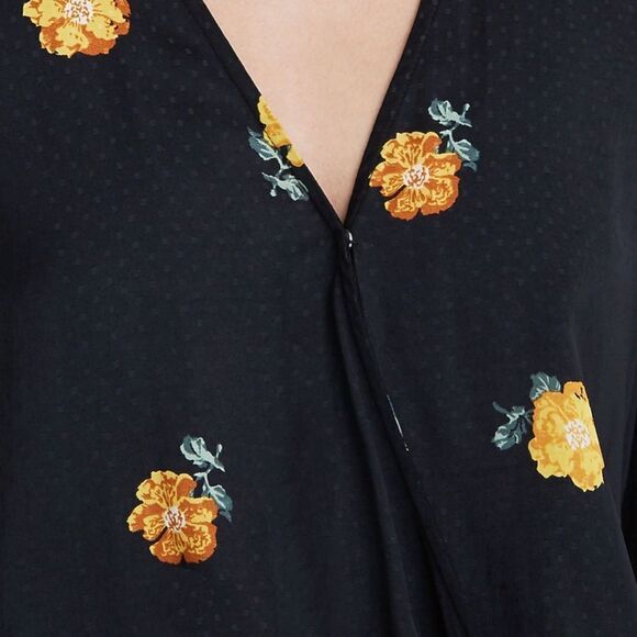 Madewell Floral Bubble-Sleeve Wrap Top XXS - Picture 5 of 9